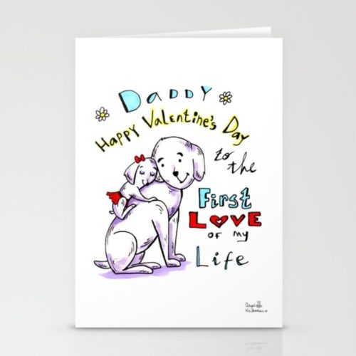 To Daddy from Daughter on Valentine's Greeting Card