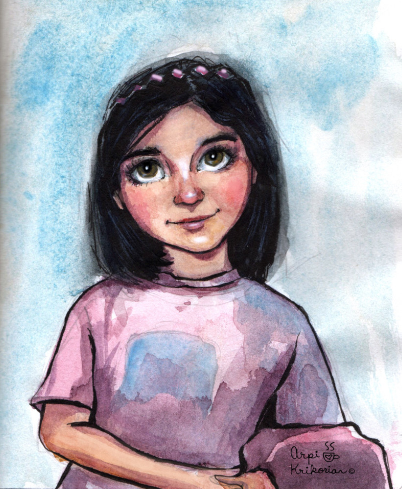 My daughter.Sosse.watercolor